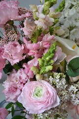bunch of wild flowers in pink