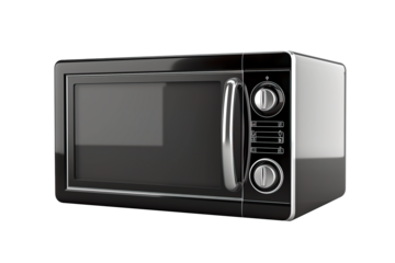 Black modern microwave isolated