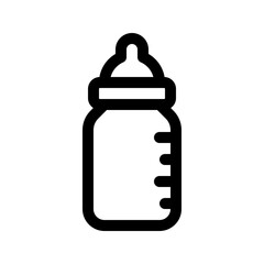 Baby bottle line icon. Vector graphics