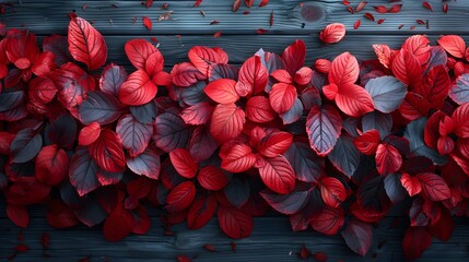Elevate your presentation to cinematic heights as a minimal aesthetic background adorned with autumn's crimson foliage provides the perfect backdrop for your wooden category. 