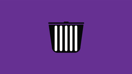 Dust bin art illustration,Trash bin flat icon,Simple Icon Design Elements.