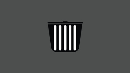 Black Trash can icon,Garbage bin sign. Recycle basket icon. Office trash icon. Long shadow style. Vector.