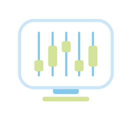 Candle Stick Bars On Computer Icon