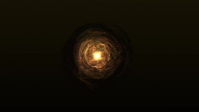 Animation abstract energy ball. Burning energy sphere. Energy orb background animation.  abstract energy sphere ball with power rays on dark background.