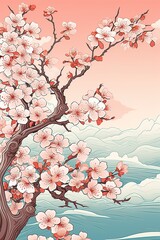 Japanese cherry blossom illustration - 770025669