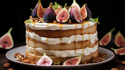 Fig and honey cake with goat cheese frosting ultra hd.