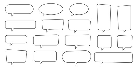 Speech bubble, speech balloon, chat bubble line art vector icon for apps and websites.