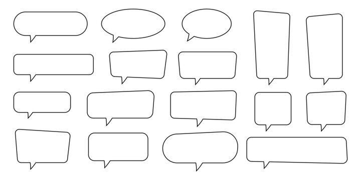 Speech bubble, speech balloon, chat bubble line art vector icon for apps and websites.