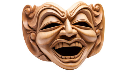A mask adorned with a whimsical smile that exudes a playful and mischievous aura