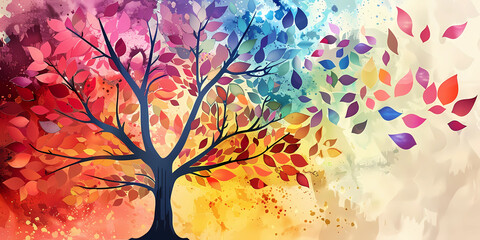 Obraz na płótnie Canvas vector illustration of colorful trees