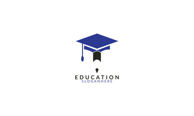 Education logo design, flat logo design template.