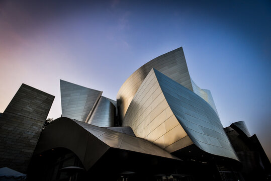The Walt Disney Concert Hall at Dusk - Downtown Los Angeles, California