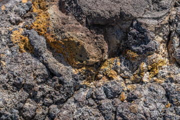 Weathered and oxidized basalt Makapuu point，from the Koʻolau volcano in eastern Oahu, Hawaii...