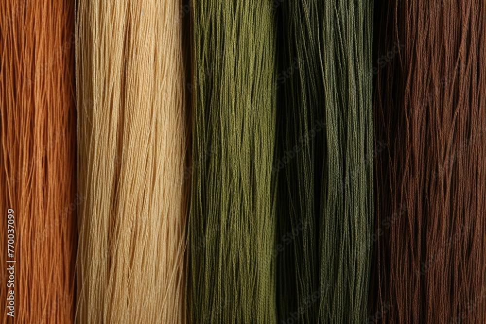 Aufkleber a close up of a bunch of different colored thread. generative ai.