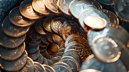 Ascending Wealth: Spiral Staircase of Coins