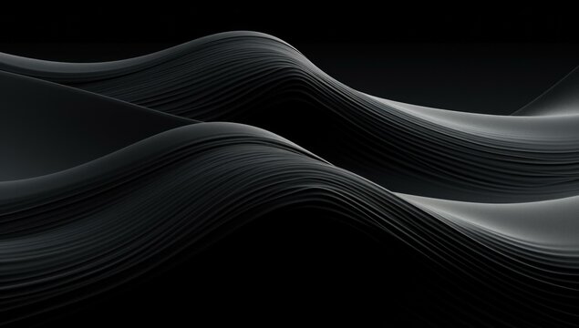 A black and white photo of a wave pattern on the surface. Generative AI.