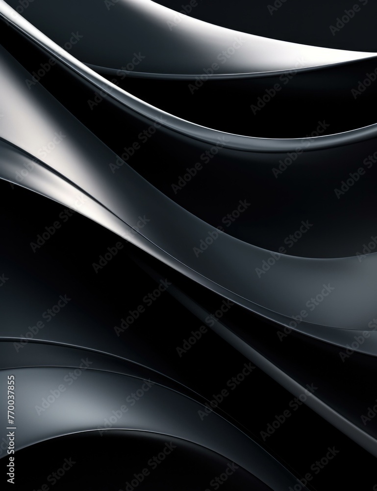 Aufkleber a black background with wavy lines and curves. generative ai.