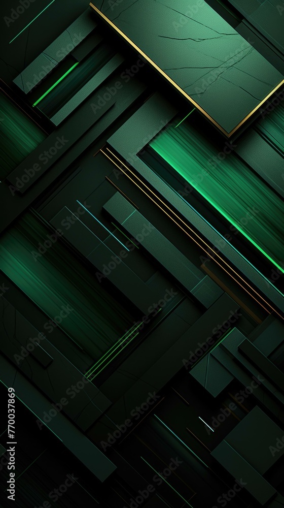 Poster a dark green background with a in the middle. generative ai.