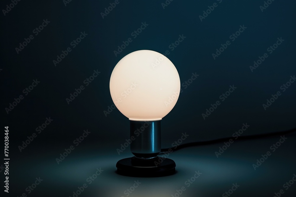 Poster a close up of a light bulb on top of a table. generative ai.