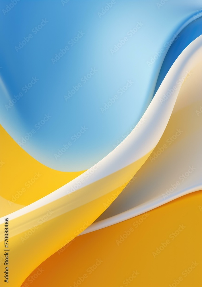 Poster a close up of a yellow and blue wavy background. generative ai.