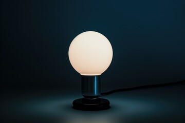 A close up of a light bulb on top of a table. Generative AI.