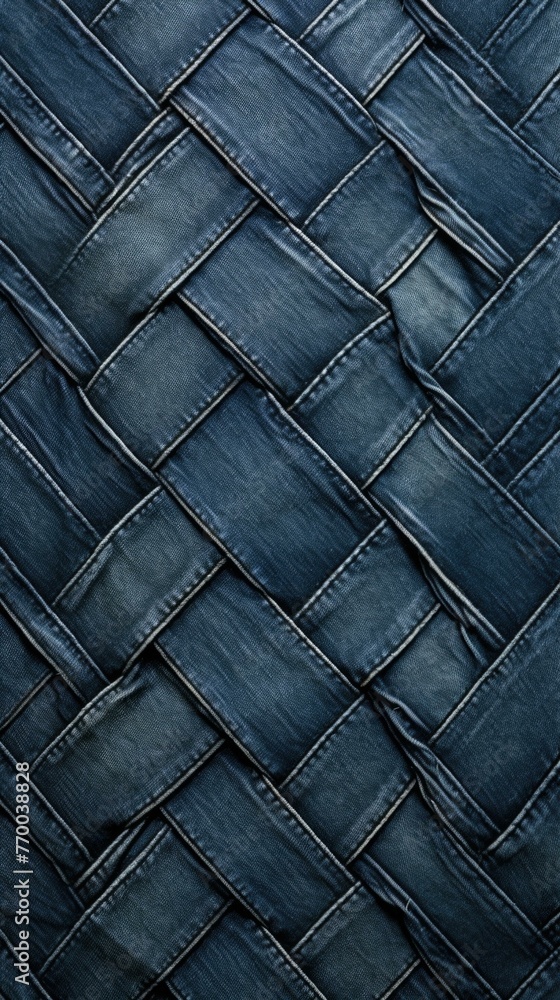 Poster a close up of a denim weave pattern. generative ai.