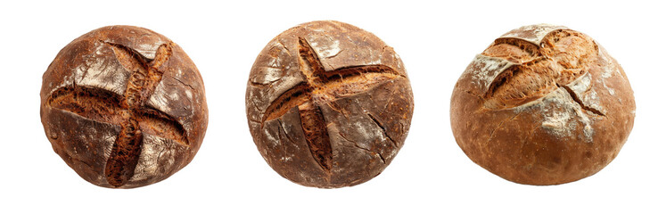 A Variety of Whole Wheat Bread Roll Isolated on a Transparent Background - obrazy, fototapety, plakaty