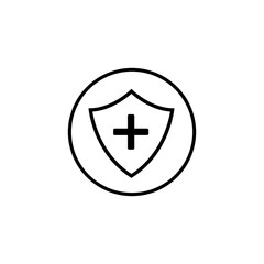shield with medical cross  Vector Icon
