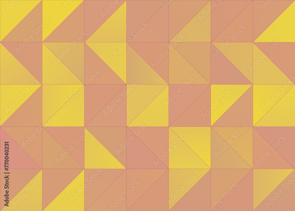 Poster abstract yellow and orange triangular shape seamless pattern. high resolution full frame modern geom