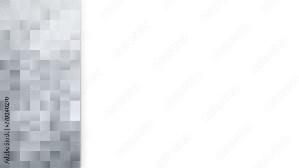 Poster pattern of light gray and grey evenly spaced squares with color gradient on a white background with 