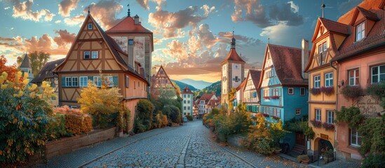 Beautiful postcard view of the famous historic town