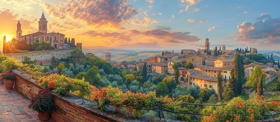 Beautiful view of the old town - obrazy, fototapety, plakaty