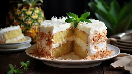 Pi?+/-a colada cake with pineapple coconut frosting ultra hd.