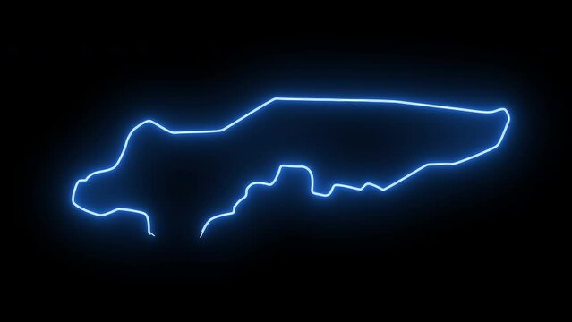 map of Lahad Datu in malaysia with glowing neon effect