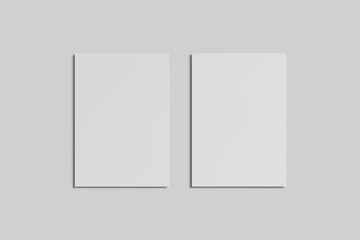 Blank a4 size paper isolated on grey background in top view    
    

