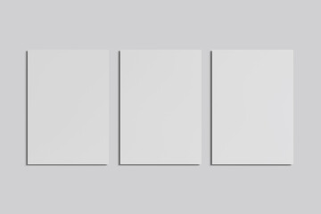 Blank a4 size paper isolated on grey background in top view    
    
