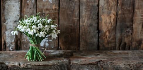 bouquet of snowdrops on wooden background, flower, spring, flowers, isolated, plant, nature, white, hyacinth