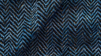Blue Chevron Fabric Texture