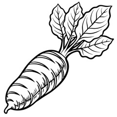 Vector Wasabi, coloring page for kids, horseradish Wasabi