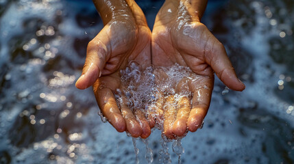 Clean Hands Under Flowing Water