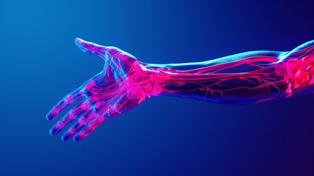 Colorful X-Ray Human Hand Display