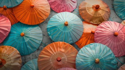 Colorful Paper Umbrellas Pattern