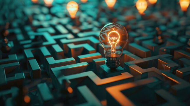 Complicated Solution - Unusual Way of Thinking to Solve a Complex Problem in Business Idea and Creativity Concept