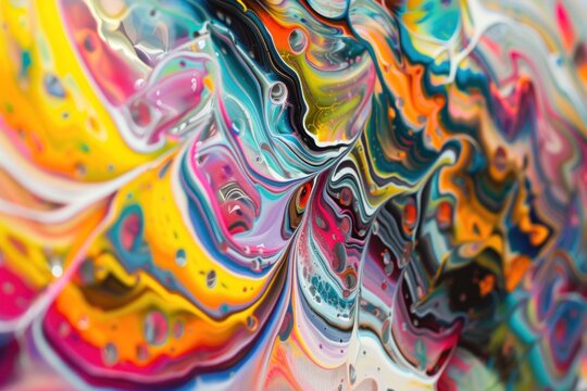 abstract painting with wavy