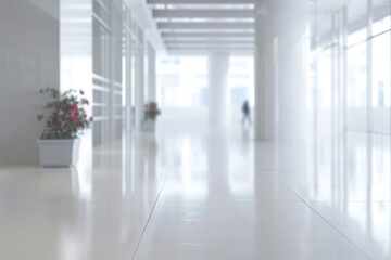 Obraz premium Bright white office interior with floor and walls