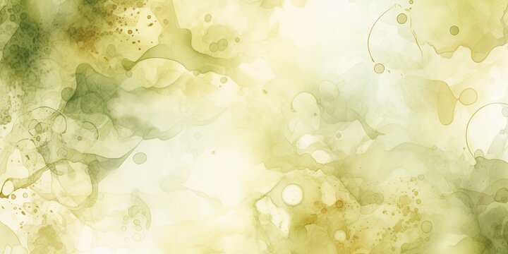Olive abstract watercolor stain background pattern