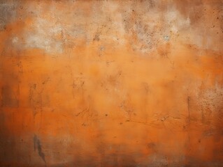 Orange barely noticeable color on grunge texture cement background pattern with copy space