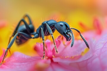 Macro Photography of an Ant's Detailed Features Generative AI