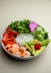 The restaurant serves bowls, sushi, and ramen, representing Pan-Asian cuisine