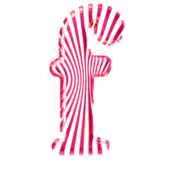 White symbol with pink vertical ultra-thin straps. letter f